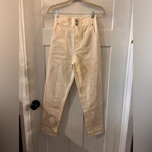 Paper bag Waist High Rise Cream Jeans